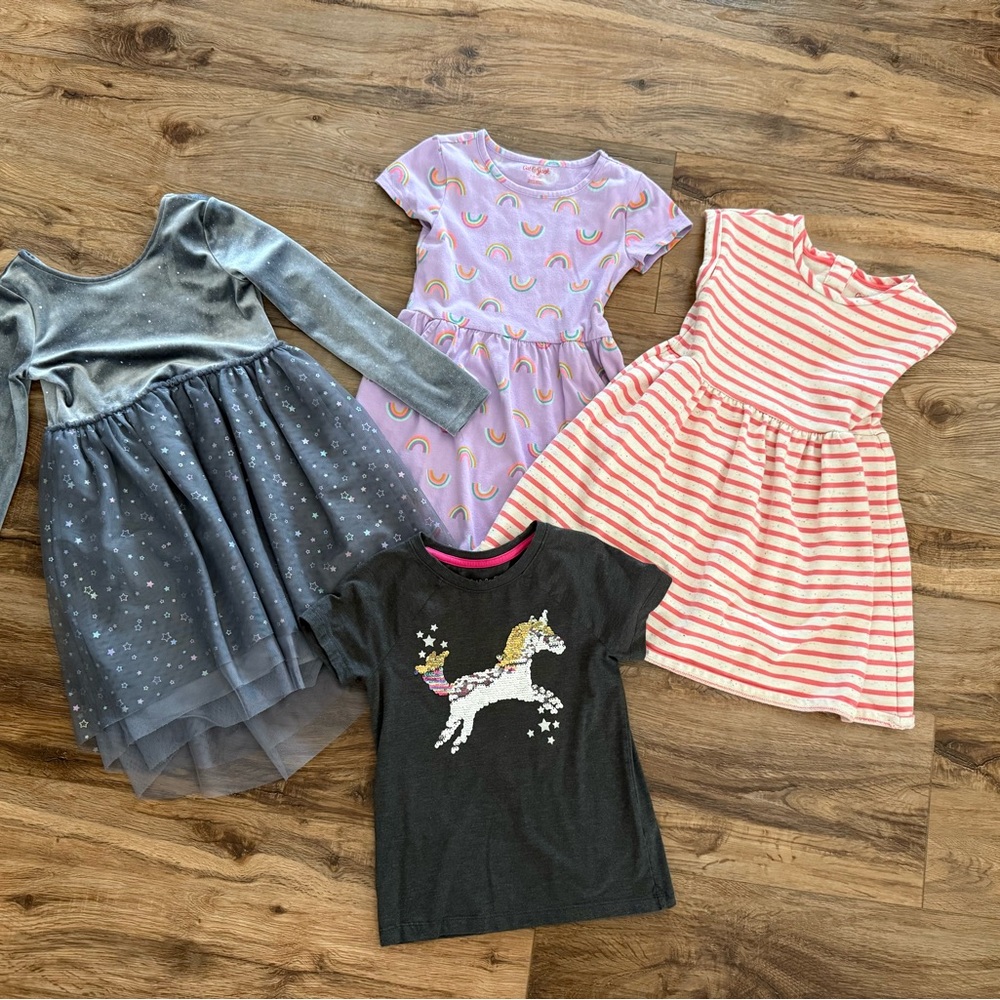 Unicorn and Rainbow Kids Dress Set